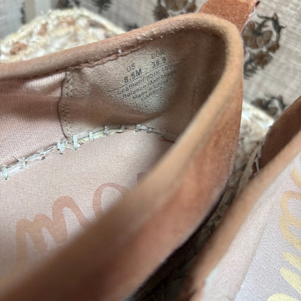 Sam Edelman Carrin Suede Platform Espadrille Loafers 8.5 Euro Vaca Coastal Boho - Picture 7 of 7